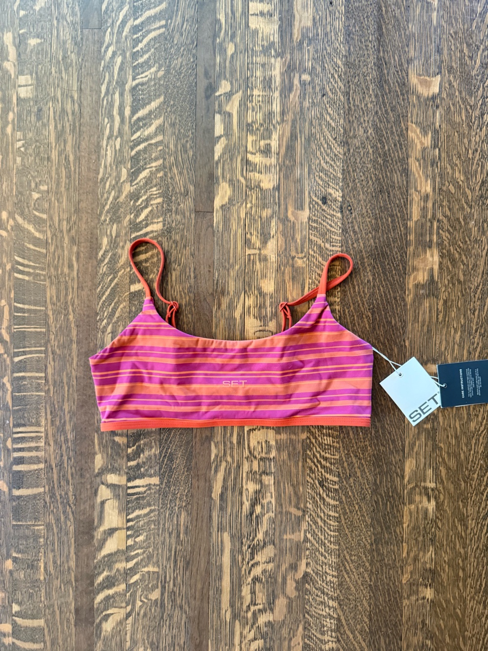 SET Active Stripe Bra in Heatwave